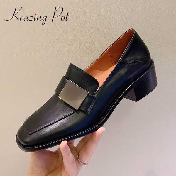 krazing pot neutral full grain leather metal decorations handsome dating square toe med square heels slip on women pumps l02, Black
krazing pot neutral full grain leather metal decorations handsome dating square toe med square heels slip on women pumps l02, Black