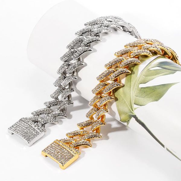 hip hop cuba bracelet miami beach cuban link golden silvery iced out paved rhinestones wristband street jewelry, Black
hip hop cuba bracelet miami beach cuban link golden silvery iced out paved rhinestones wristband street jewelry, Black