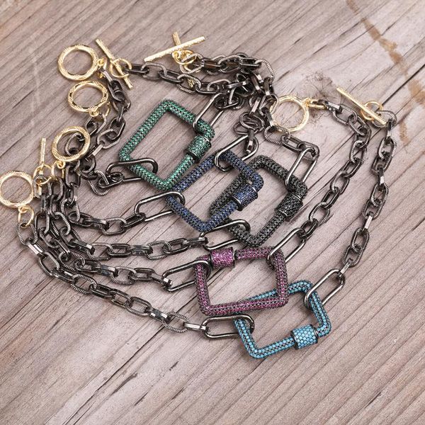 charm bracelets 3pcs/lot green blue gold zirconia paved rectangle screw clasps gun black chains bracelet women handmade punk metal jewelry, Golden;silver
charm bracelets 3pcs/lot green blue gold zirconia paved rectangle screw clasps gun black chains bracelet women handmade punk metal jewelry, Golden;silver