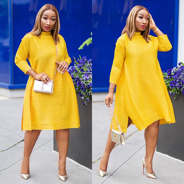 europe and america new autumn dress 2020 new female long-sleeved loose solid color pleated mid-length dress, Black;gray
europe and america new autumn dress 2020 new female long-sleeved loose solid color pleated mid-length dress, Black;gray
