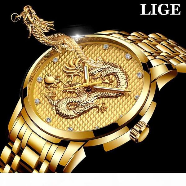 men watches brand lige gold dragon sculpture quartz watch men full steel waterproof wristwatch relogio masculino, Slivery;brown
men watches brand lige gold dragon sculpture quartz watch men full steel waterproof wristwatch relogio masculino, Slivery;brown