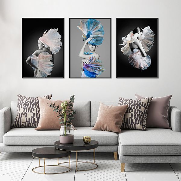 modern style the naked woman fish tail black white canvas painting posters and prints wall pictures for living room decor
modern style the naked woman fish tail black white canvas painting posters and prints wall pictures for living room decor