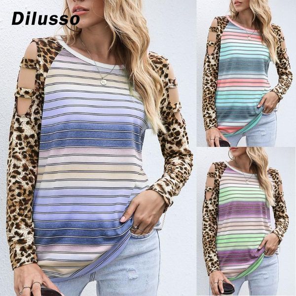 women fashion casual leopard shirt stripe o-neck long sleeve loose t shirt hollow out patchwork ladeis autumn shirt#d3, White
women fashion casual leopard shirt stripe o-neck long sleeve loose t shirt hollow out patchwork ladeis autumn shirt#d3, White