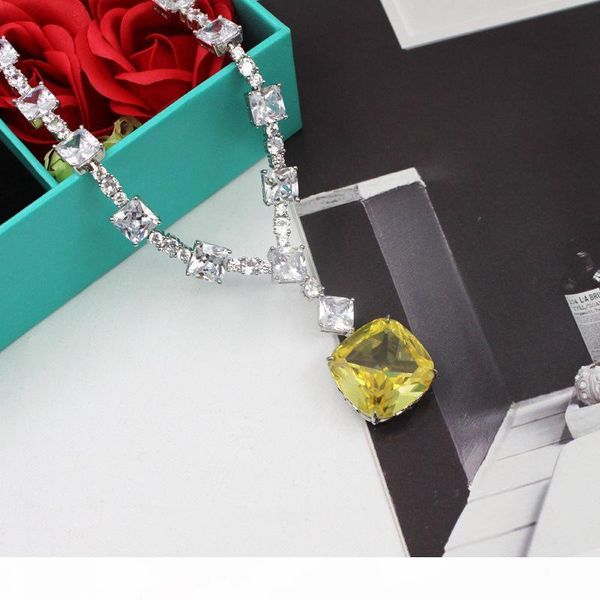 designer czdiamond yellow pendants necklaces wedding party jewelry for women, Silver
designer czdiamond yellow pendants necklaces wedding party jewelry for women, Silver