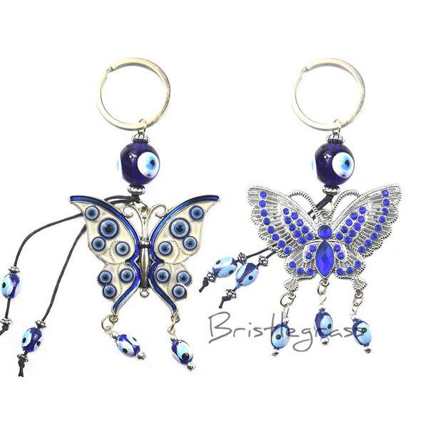 bristlegrass turkish blue evil eye butterfly keychain car key chains ring holder amulets pendant lucky charm blessing protection, Silver
bristlegrass turkish blue evil eye butterfly keychain car key chains ring holder amulets pendant lucky charm blessing protection, Silver