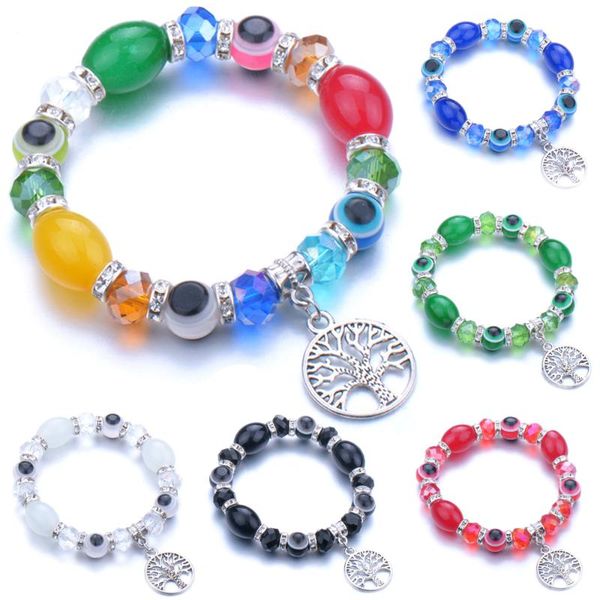 tree of life glass stone strand women's eye bracelet blue beads evil eyeball charm bracelet elastic couple lucky jewelry party, Black
tree of life glass stone strand women's eye bracelet blue beads evil eyeball charm bracelet elastic couple lucky jewelry party, Black