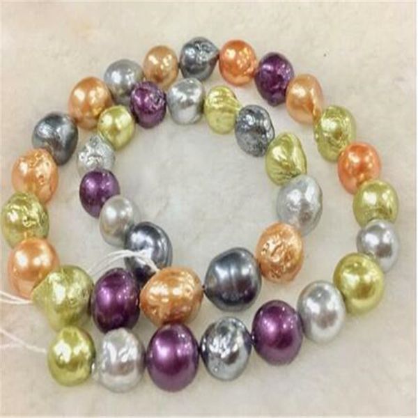 rare 10-12mm naturel multicolore mer du sud perles baroques 15", Silver 
rare 10-12mm naturel multicolore mer du sud perles baroques 15", Silver