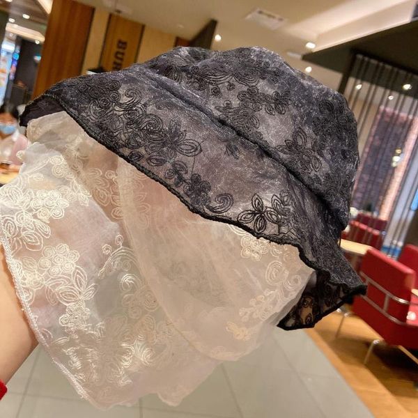 japanese white black organdy sun hat soft lace embroidery flower bucket hat elegant ladies breathable foldable beach summer, Blue;gray
japanese white black organdy sun hat soft lace embroidery flower bucket hat elegant ladies breathable foldable beach summer, Blue;gray