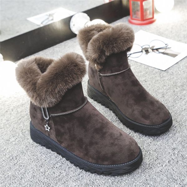 boots female warm fur plush insole metal decoration flat snow women ankle winter shoes u11-11, Black
boots female warm fur plush insole metal decoration flat snow women ankle winter shoes u11-11, Black