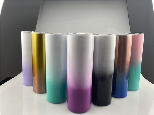 20oz skinny tumblers gradient color stainless steel water bottles double insulated tumblers with lid and straw a12
20oz skinny tumblers gradient color stainless steel water bottles double insulated tumblers with lid and straw a12
