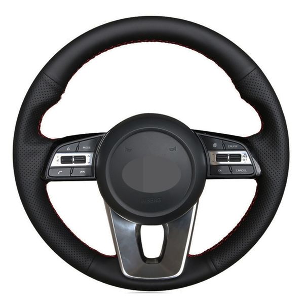 car steering wheel cover diy hand-stitched black genuine leather for kia k5 optima 2019 cee'd ceed 2019 forte cerato (au) 2018
car steering wheel cover diy hand-stitched black genuine leather for kia k5 optima 2019 cee'd ceed 2019 forte cerato (au) 2018