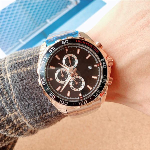 men fashion sport wristwatch 46mm stainless steel quartz movement all dial work chrono design watches male gift wristwatch clock, Slivery;brown
men fashion sport wristwatch 46mm stainless steel quartz movement all dial work chrono design watches male gift wristwatch clock, Slivery;brown