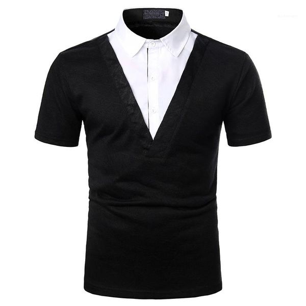 two pieces lapel neck short sleeve men polos casual teenager casual loose mature tees mens polo fake, White;black
two pieces lapel neck short sleeve men polos casual teenager casual loose mature tees mens polo fake, White;black