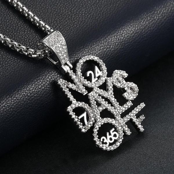 bling iced out letters pendant necklace no days off zircon 2 colors women men's necklace fashion hip hop jewelry gifts, Silver
bling iced out letters pendant necklace no days off zircon 2 colors women men's necklace fashion hip hop jewelry gifts, Silver