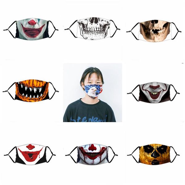 funny halloween face mask pumpkin skull clown print kids adutls masks dustproof anti-fog with pm2.5 filter washable, White;black
funny halloween face mask pumpkin skull clown print kids adutls masks dustproof anti-fog with pm2.5 filter washable, White;black