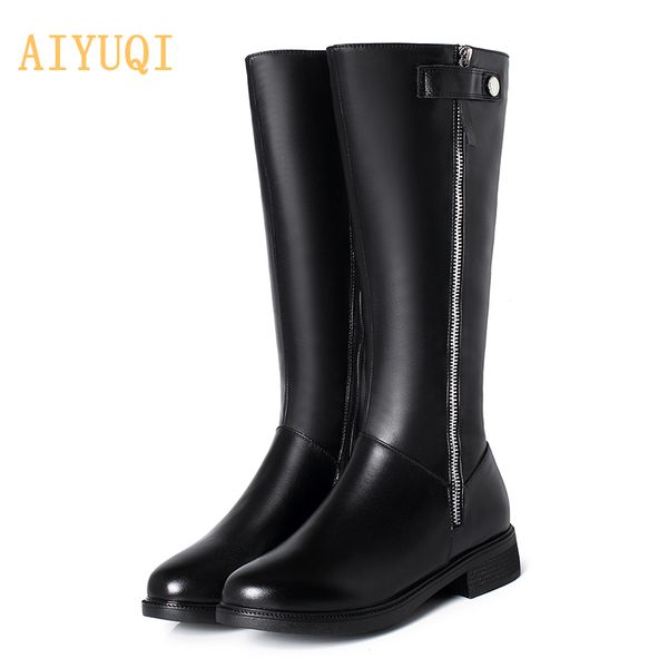 aiyuqi 2020 new women winter boots genuine leather big size 41 42 43 wool long boots women zipper riding, Black
aiyuqi 2020 new women winter boots genuine leather big size 41 42 43 wool long boots women zipper riding, Black