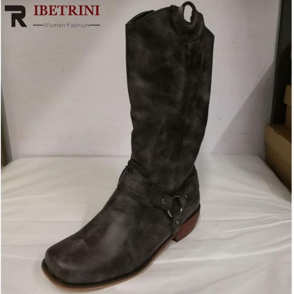 ribetrini retro women square toe buckle mid calf shoes women casual daily low heel boots 2020 metal winter boots, Black
ribetrini retro women square toe buckle mid calf shoes women casual daily low heel boots 2020 metal winter boots, Black