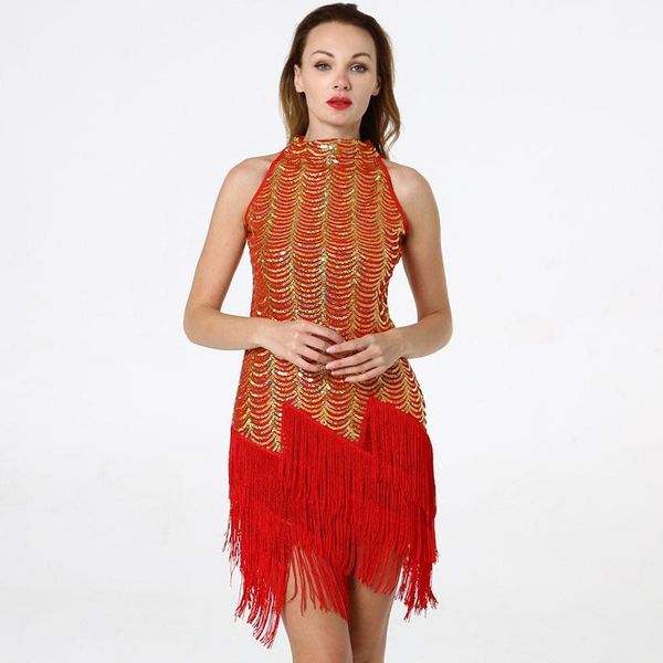 clothing new womens designer party dress high neck sequins tassel pencil dresses sleeveless full dress female, Black;gray 
clothing new womens designer party dress high neck sequins tassel pencil dresses sleeveless full dress female, Black;gray