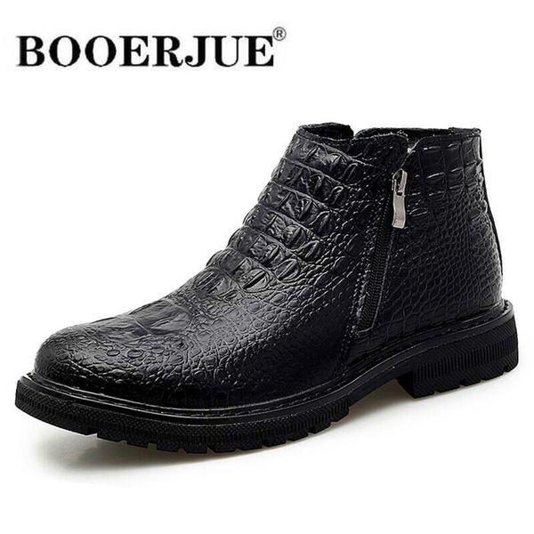 2020 leather business men's boots autumn winter warm fur snow boots crocodile pattern men ankle men's shoes, Black
2020 leather business men's boots autumn winter warm fur snow boots crocodile pattern men ankle men's shoes, Black
