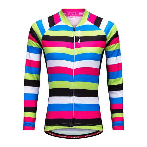 cycling jersey women colorful stripe breathable long sleeve road mountain bicycle bike shirt outdoor sports wear, Black;red
cycling jersey women colorful stripe breathable long sleeve road mountain bicycle bike shirt outdoor sports wear, Black;red