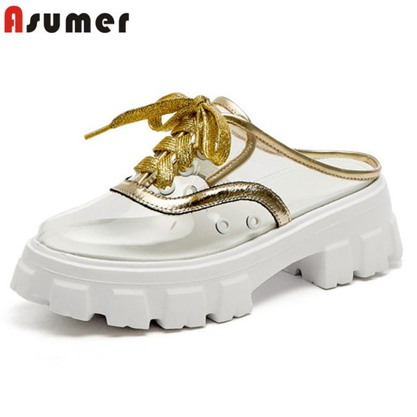 asumer 2020 pvc+genuine leather slipper women lace up spring summer casual shoes transparent flat platform slipper woman, Black
asumer 2020 pvc+genuine leather slipper women lace up spring summer casual shoes transparent flat platform slipper woman, Black