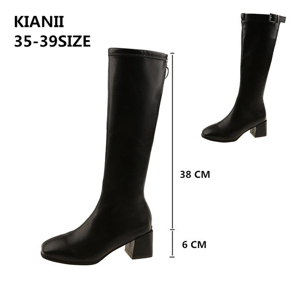 kianii women's black motorcycle boots 38cm boot height knee-high boots 35-39size waterproof pu leather 6cm high heel rainboots 
kianii women's black motorcycle boots 38cm boot height knee-high boots 35-39size waterproof pu leather 6cm high heel rainboots
