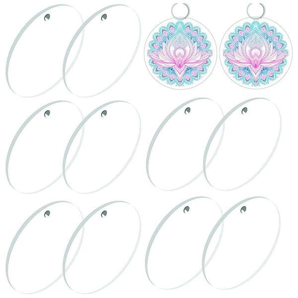 100 pieces of 5.08cm diameter transparent acrylic key chain blank discs with holes, perfect for diy acrylic key chains, Silver
100 pieces of 5.08cm diameter transparent acrylic key chain blank discs with holes, perfect for diy acrylic key chains, Silver
