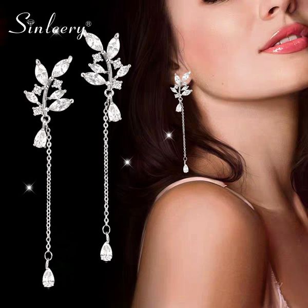 dangle & chandelier sinleery elegant crystal leaf flower long drop earrings hanging for women bridal wedding party jewelry silver color es12
dangle & chandelier sinleery elegant crystal leaf flower long drop earrings hanging for women bridal wedding party jewelry silver color es12