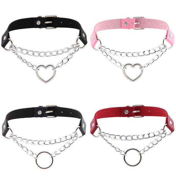 punk style hiphop women heart-shaped o-chain choker necklace hyperbole harajuku pu leather female accessories jewelry chocker, Silver
punk style hiphop women heart-shaped o-chain choker necklace hyperbole harajuku pu leather female accessories jewelry chocker, Silver