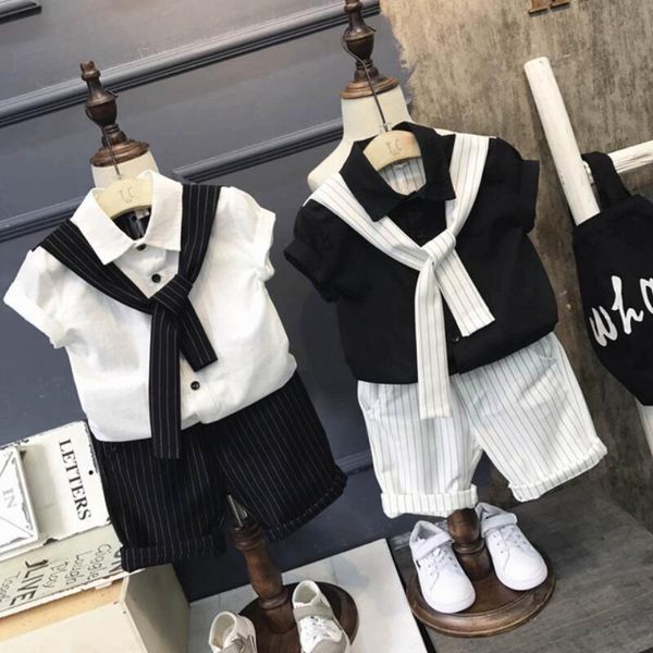 cute newborn kids baby boys clothes 2pcs short sleeve solid tie t-shirt +striped shorts outfit gentleman costume suit kg-224, White
cute newborn kids baby boys clothes 2pcs short sleeve solid tie t-shirt +striped shorts outfit gentleman costume suit kg-224, White