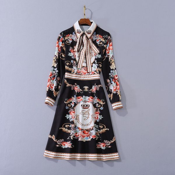 805 2020 autumn a line long sleeve lapel neck dress prom fashion flora print sequins brand same style sh, Black
805 2020 autumn a line long sleeve lapel neck dress prom fashion flora print sequins brand same style sh, Black