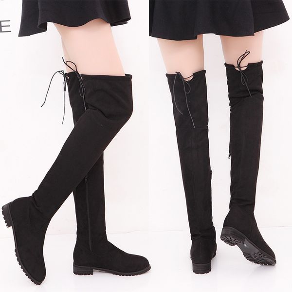 boots thigh high women winter autumn faux suede plus size rome style elastic over the knee flat shoes 43, Black
boots thigh high women winter autumn faux suede plus size rome style elastic over the knee flat shoes 43, Black