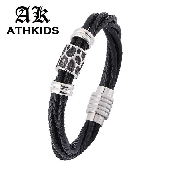vintage beads multilayer twist braided leather wrap bracelet stainless steel magnetic buckle punk charms bangles pd0369, Golden;silver
vintage beads multilayer twist braided leather wrap bracelet stainless steel magnetic buckle punk charms bangles pd0369, Golden;silver