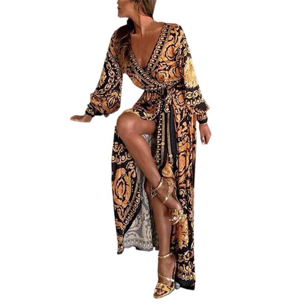 dress womens long sleeve deep v neck maxi dress printed prom gown women vestidos mujer 2018 vestido robe femme, Black;gray
dress womens long sleeve deep v neck maxi dress printed prom gown women vestidos mujer 2018 vestido robe femme, Black;gray
