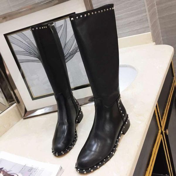 2019 boots for women womens boots autumn and winter rivet sole long section socialite classic fad, Black
2019 boots for women womens boots autumn and winter rivet sole long section socialite classic fad, Black