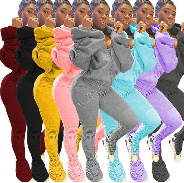 women designer trasksuit two pieces off shoulder hooded jacket backless zipper pleated pants solid color autumn winter sports suit d9108, White
women designer trasksuit two pieces off shoulder hooded jacket backless zipper pleated pants solid color autumn winter sports suit d9108, White