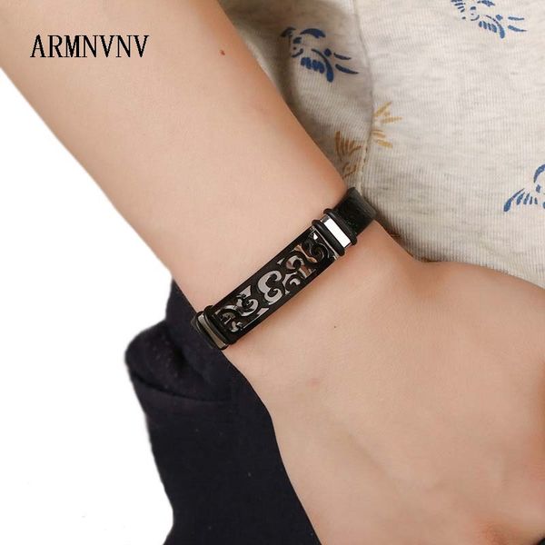 tennis armnvnv hollow out pattern stainless steel bracelets for men real genuine leather bangle casual male jewelry, Golden;silver
tennis armnvnv hollow out pattern stainless steel bracelets for men real genuine leather bangle casual male jewelry, Golden;silver