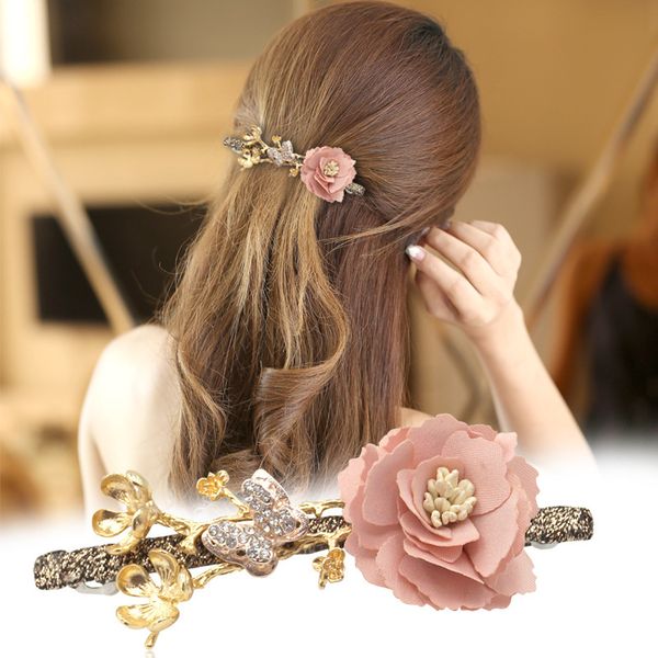 korean hairpin spring clip simple headpiece one word fabric flower tie bride hair jewelry accessories for women wedding, Golden;silver
korean hairpin spring clip simple headpiece one word fabric flower tie bride hair jewelry accessories for women wedding, Golden;silver