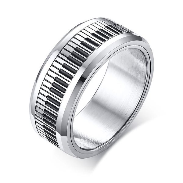 titanium stainless steel rings black silver color piano keys spinner design smooth men fashion jewelry gift
titanium stainless steel rings black silver color piano keys spinner design smooth men fashion jewelry gift