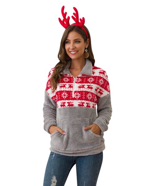 christmas day womens designer hoodies autumn winter long sleeve lapel neck sweatshirts casual fashion female clothing, Black
christmas day womens designer hoodies autumn winter long sleeve lapel neck sweatshirts casual fashion female clothing, Black