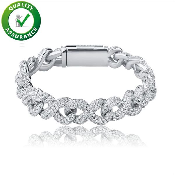 

mens bracelets fashion iced out cuban link bracelet diamond tennis chain bangle luxury designer hip hop high end jewelry bling gold silver, Golden;silver