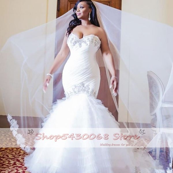 south african beaded mermaid wedding dresses sweetheart plus size bridal gowns 2020 tiered skirt vestidos de novia, Blue;red
south african beaded mermaid wedding dresses sweetheart plus size bridal gowns 2020 tiered skirt vestidos de novia, Blue;red
