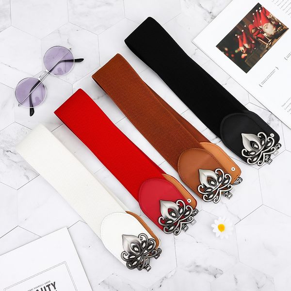 retro vintage women wide waist belt metal flower elastic leather girdle stretch buckle fashion waistband belts, Black;brown
retro vintage women wide waist belt metal flower elastic leather girdle stretch buckle fashion waistband belts, Black;brown