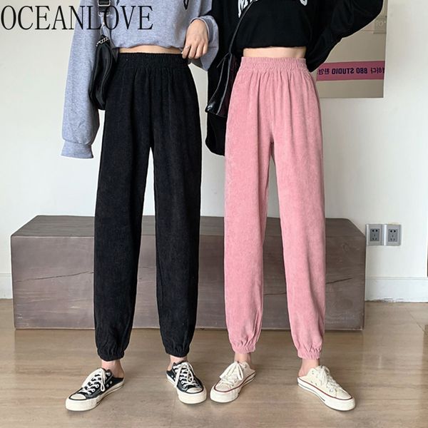 oceanlove autumn elastic high waist women trousers solid vintage winter corduroy 2020 loose fashion femme pantalon 18241, Black;white
oceanlove autumn elastic high waist women trousers solid vintage winter corduroy 2020 loose fashion femme pantalon 18241, Black;white