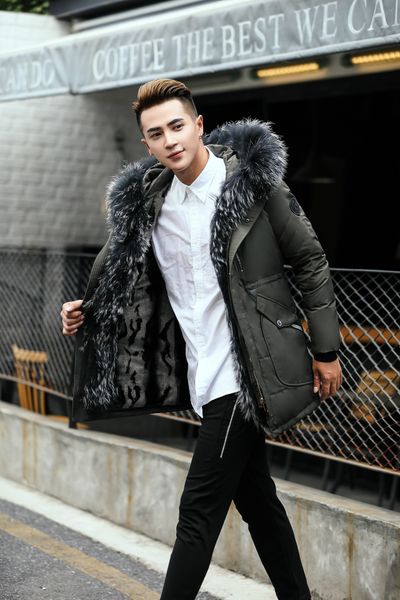 mens fur collar down coats long sleeve hooded plus thick velvet winter parkas homme slim long jacket, Black
mens fur collar down coats long sleeve hooded plus thick velvet winter parkas homme slim long jacket, Black