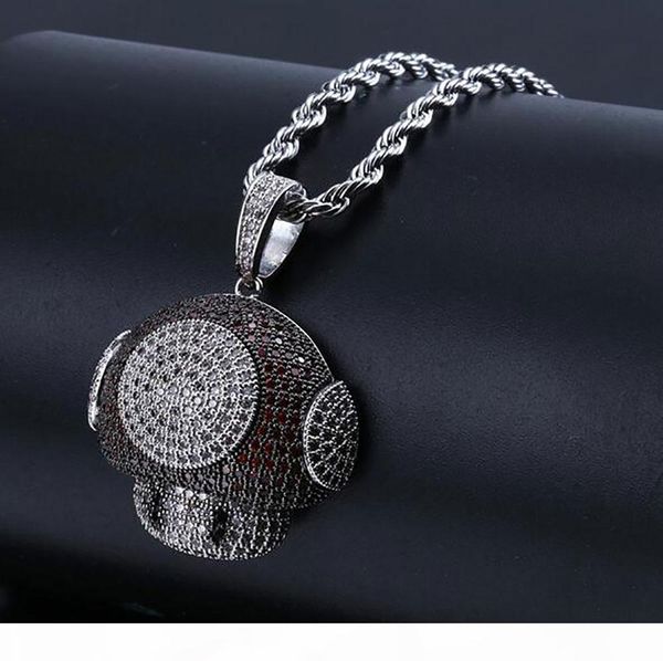 iced out cz bling mushroom pendant necklace mens micro pave cubic zirconia simulated diamonds necklace, Silver
iced out cz bling mushroom pendant necklace mens micro pave cubic zirconia simulated diamonds necklace, Silver