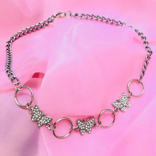 popular european and american ins super fire crystal letter pin butterfly clavicle necklace ornament, Silver
popular european and american ins super fire crystal letter pin butterfly clavicle necklace ornament, Silver