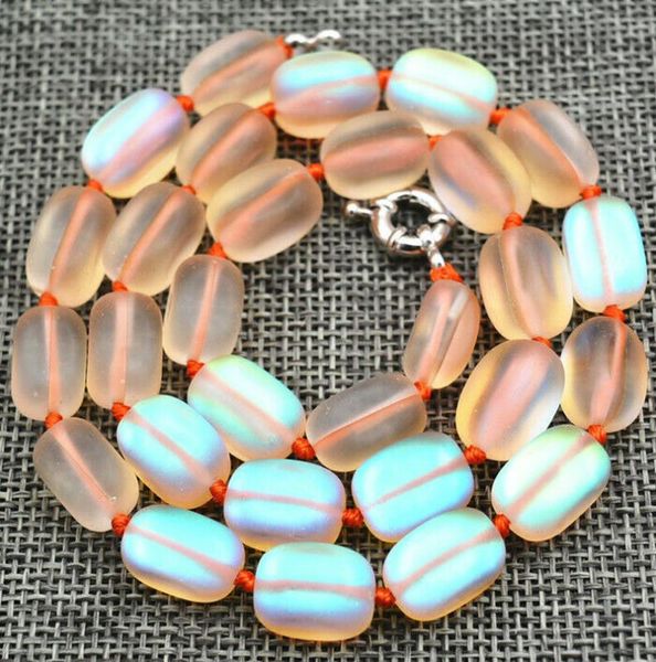 10x14mm orange yellow irregular gleamy rainbow moonstone gem beads necklace 18, Silver
10x14mm orange yellow irregular gleamy rainbow moonstone gem beads necklace 18, Silver