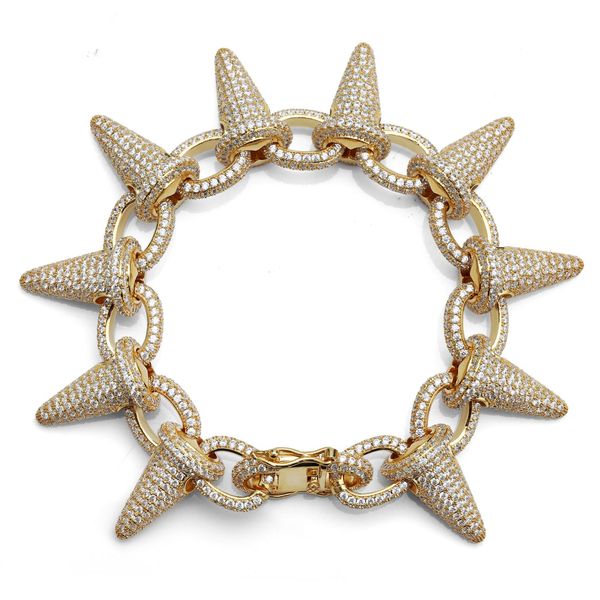 european and american rivets men's bracelet full zircons punk heavy metal tide hip hop bracelet, Golden;silver
european and american rivets men's bracelet full zircons punk heavy metal tide hip hop bracelet, Golden;silver