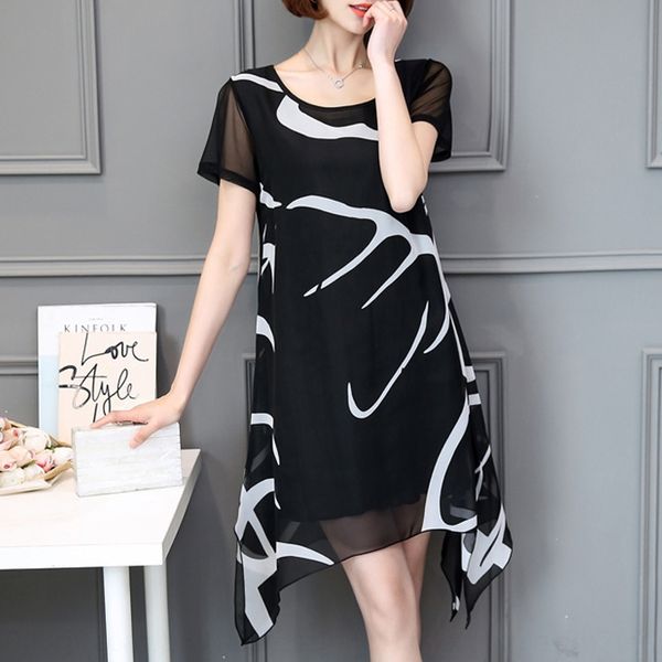 large dress short skirt size women's summer new printed chiffon dress fat mm plus plus loose short sleeve skirt fashion hqfgk, Black;gray
large dress short skirt size women's summer new printed chiffon dress fat mm plus plus loose short sleeve skirt fashion hqfgk, Black;gray